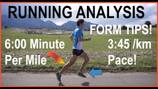 RUNNING FORM TECHNIQUE AT 6MIN MILE 345KM PACE  ANALYSIS AND TIPS FOR SPEED AND EFFICIENCY [upl. by Kalvin928]