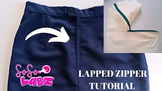 How To Sew A Lapped Zipper  Beginner Friendly Tutorial  SoSoLabz [upl. by Adnahc565]