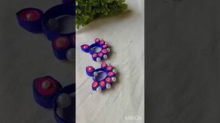 DIY quilling strips earrings 😱diy shortsviral youtubepartner art [upl. by Baillie]