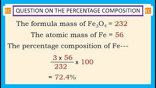 OQV NO – 321 What is the percentage composition of iron Fe in the compound Fe3O4 [upl. by Virgie]