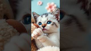 Watch This Adorable Kitten Learn to Play with a Teddy Bear [upl. by Phil]