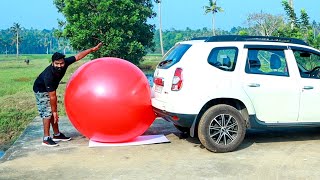 Giant Balloon Vs My Car  ആനബലൂൺ കാറിനെക്കൊണ്ട് വീർപ്പിച്ചപ്പോൾ  M4 TECH [upl. by Eilrac]