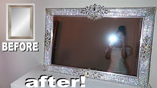 DIY RHINESTONE VANITY MIRROR [upl. by Hillyer]