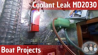 Volvo Penta MD2030 Coolant Pipework replacement coolant leak  Boat Projects [upl. by Shippee]