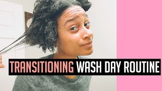 Transitioning Hair Wash Day Routine  16 Months Post Relaxer [upl. by Ayhay]