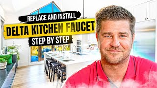 How to Replace and Install Delta Kitchen Faucet Step by Step Instructional Video [upl. by Hayse480]