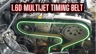 Fiaт 16D MultiJet 77Kw 105Hp 198A3 Engine Timing belt replace Смяна ангренажен ремък [upl. by Riek]