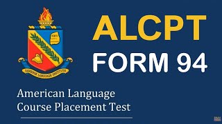 ALCPT FORM 94 [upl. by Airbmac472]