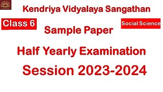 Part 1Half Yearly Exam Question Paper  Class6 Social Science 2023 CBSE  NCERT [upl. by Vaughan]