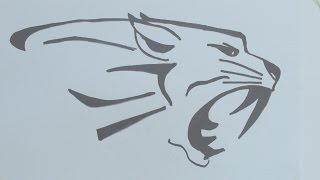 How to draw the tiger head tribal tattoo [upl. by Navert]