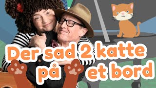 Der sad to katte på et bord krittevittevit bom bom  syng med fagter  Popsi og Krelle [upl. by Pulchia]