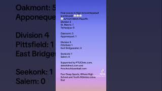 Final scores in High School Baseball ⚾️ MIAA Playoffs Div 14 61124 fourdeepsportstalk [upl. by Dunseath]