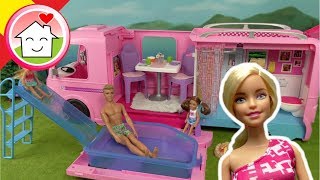 Barbie Camper con Piscina y Tobogan  Barbie Supercaravana  Autocaravana muñeca  Famila Hauser [upl. by Lecia234]