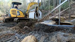 Mountain spring water install for the log cabin Day 2 [upl. by Selrac]