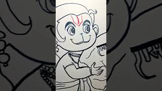 Part 1 Hanuman outline artart sketch suryart drawing [upl. by Ellek]