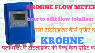 krohne flow meter totaliser kaise edit how to edit flow totaliser [upl. by Aydidey]