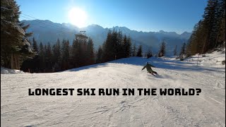 Skiing One Of The Longest Ski Runs In The World  Hochjoch Totale [upl. by Standing]