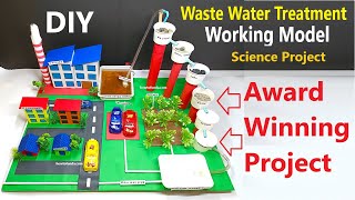 waste water treatment working model  water purification science project exhibition  howtofunda [upl. by Alguire]