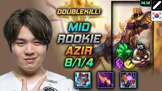 Azir Mid Build Rookie Liandrys Torment Grasp of the Undying  LOL KR Challenger Patch 1414 [upl. by Nilhtac]