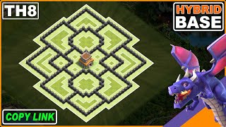 NEW TH8 TrophyHybrid Base 2024 COPY LINK  Clash of Clans [upl. by Nilesoy]