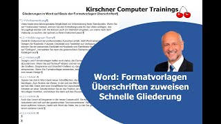 MS Word Gliederung mit Formatvorlagen Überschriften [upl. by Selassie772]