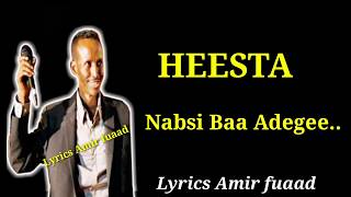 SHAYMIRE DACAR HEESTII NABSI BAA ADEEGEE LYRICS AMIR FUAAD [upl. by Dennard]