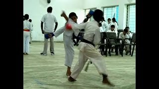 Karate championship final FIGHTS KUMITE KNOCKOUTS [upl. by Tiphani]