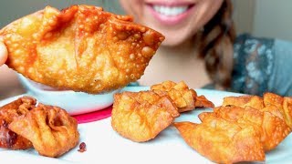 ASMR Fried Beef Dumplings  Tomato Sauce Wonton Raviolis No Talking suellASMR [upl. by Rafa]