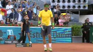 Nadal  Djokovic great point Madrid final [upl. by Etnad]