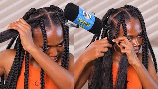 How To DOUBLE BRAID with BRAZILIAN WOOL 2 braids on one part hairstyle Double Braids Hairstyle [upl. by Ynnel]