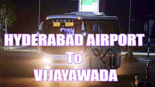 VIJAYAWADA TO HYDERABAD AIRPORT RGIA  APSRTC AMARAVATI FLIGHT ON ROAD  VOLVO B11R MULTI AXLE [upl. by Whitaker]