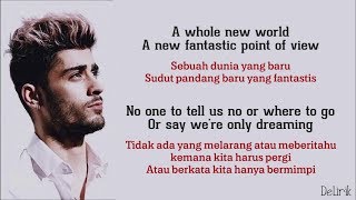 A Whole New World  Zayn Malik amp Zhavia Ward  OST Aladdin Lirik video dan terjemahan [upl. by Addiel]