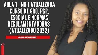 Aula 1  NR 1  Atualizada Curso de GRO PGR Esocial e Normas Regulamentadoras  Soraia Pereira [upl. by Wolfgram]