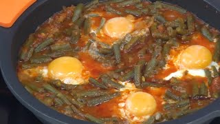 HUEVOS CON JUDÍAS VERDES Una receta saludable y deliciosa además de fácil y rápida  Loli Domínguez [upl. by Narud619]