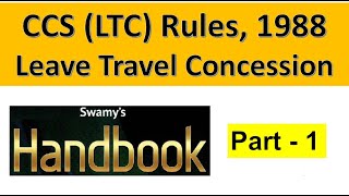 Leave Travel Concession LTC Rules 1988 Part I  SO LDCE [upl. by Anialem]