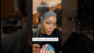 How To Two Space Buns w Pigtails Braid  Half Up Half Down Quick Weave Tutorial Ftulahair [upl. by Beisel]