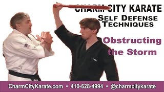 Obstructing The Storm  Kenpo self defense for an overhead stick attack [upl. by Htebasil]