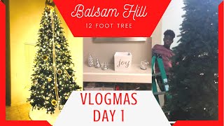 12FT BALSAM HILL CHRISTMAS TREE SETUP  Vlogmas Day 1 [upl. by Ysiad]