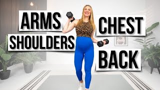 30min Upper Body Dumbbell Workout  Arms Shoulders Chest amp Back [upl. by Llenel]