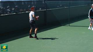 Roger Federer Hitting Topsin Forehand Moonballs in Slow Motion HD  Indian Wells Pt 13 [upl. by Aiekam]