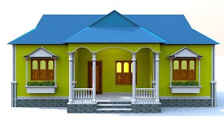 4 BEDROOM TIN SHADE HOUSE PLAN टिन से देहाती घर का नक्शा Prems home plan [upl. by Ennahtebazile87]