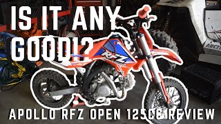 2020 Apollo RFZ OPEN 125cc Pit Bike Review [upl. by Lebana]