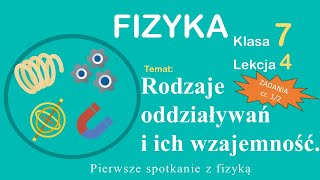 Fizyka Klasa 7 Lekcja 4 Rodzaje oddziaływań i ich wzajemność  rozwiązywanie zadań cz 12 [upl. by Anayrb]