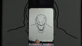 Cara menggambar venom 🕷 kelasmenggambaronline animedrawing howtodraw [upl. by Jasisa]