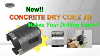 Dryuse concrete core drill bit with diamond turbo segments and threaded drill bit [upl. by Aramot]