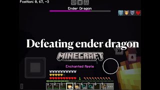 DEFEATING ENDER DRAGON IN MINECRAFT [upl. by Adnuhsal]