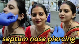 septum piercing with needleseptum nose piercingyoutube trending nose [upl. by Cioffred]