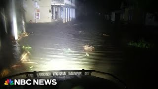 Hurricane Helene damage seen on streets of Cedar Key Florida [upl. by Tomchay]