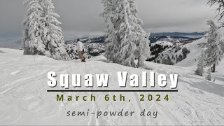 Squaw Valley Palisades semipowder day 202436 [upl. by Einnil106]