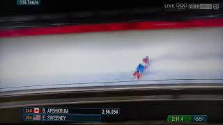 Olympia 2018 Rodeln Luge Damen Women Sturz Crash Emily Sweeney USA [upl. by Aray]